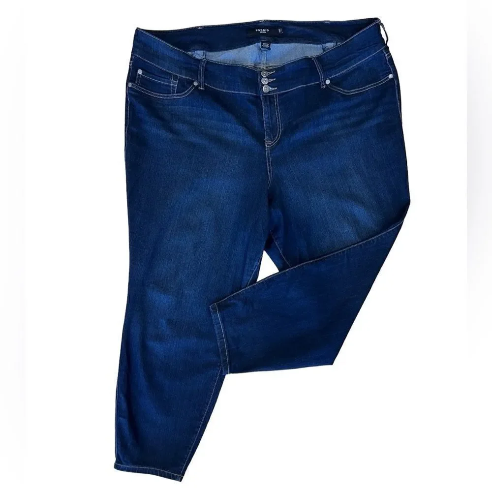 Torrid denim skinny jeans dark wash denim plus size 26 petite